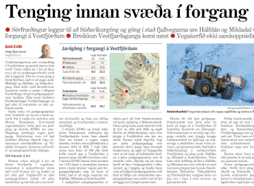 Jarðgöng í forgangi á Vestfjörðum